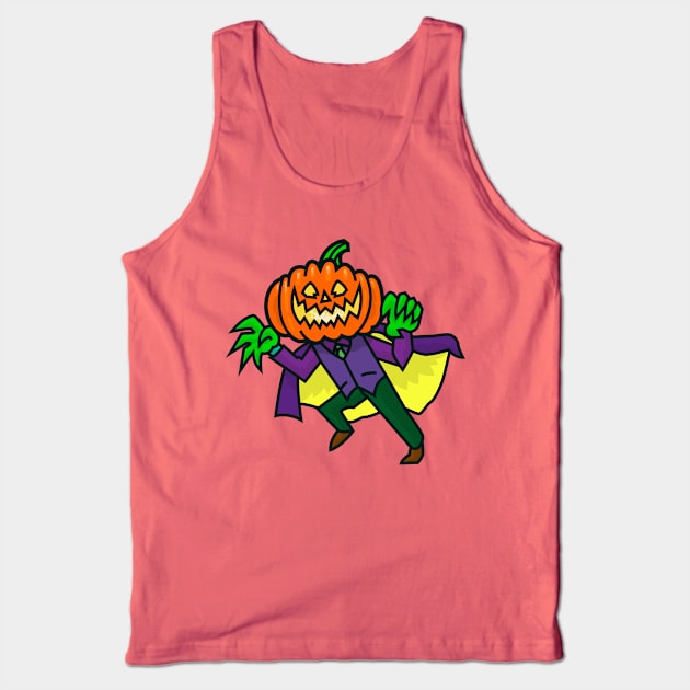 Jack O'Lantern in a Cape Tank Top by DangerHuskie